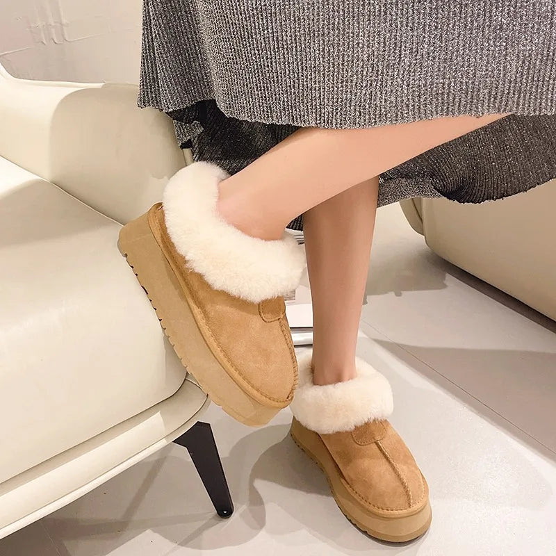 Damen Winterschuhe Mit Plateau Und Umschlag Mit Futter | Winter