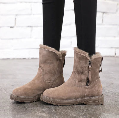 Damen Winterschuhe Mit Reißverschluss Und Profilsohle | Winter