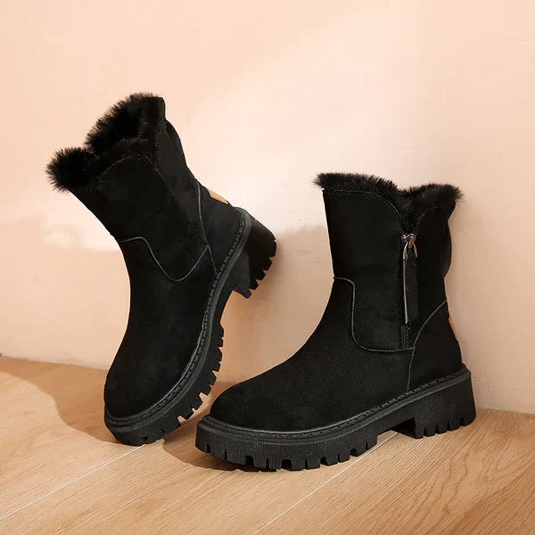 Damen Winterschuhe Mit Reißverschluss Und Profilsohle | Winter