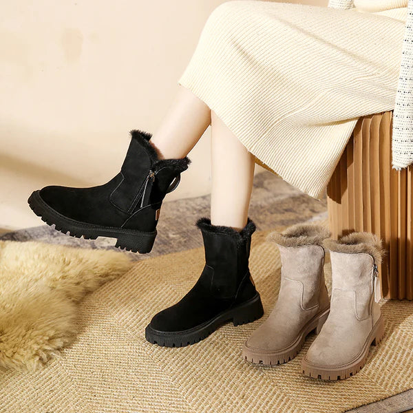 Damen Winterschuhe Mit Reißverschluss Und Profilsohle | Winter