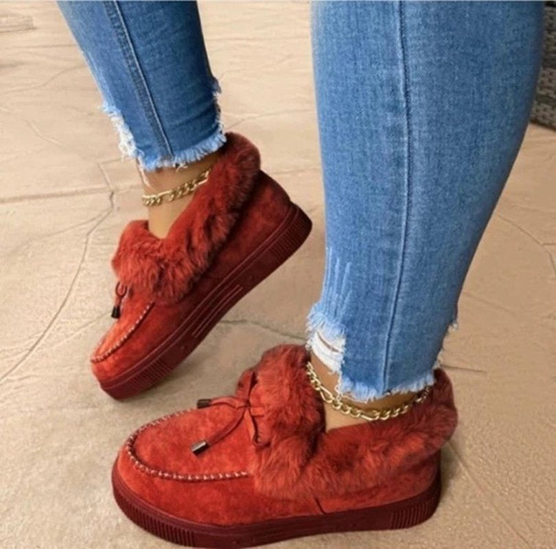 Damen Winterschuhe Mit Schleife Und Gefüttertem Rand | Winter
