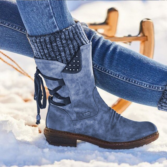 Damen Winterschuhe Mittelhoch Mit Schnürung Hinten | Winter