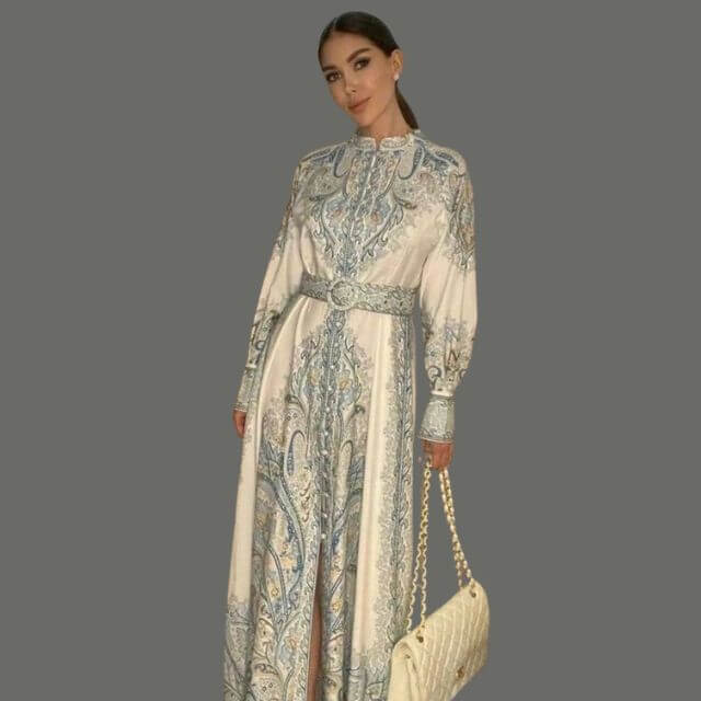 Emilia | Damen Elegantes Gürtel Abendkleid | Maxi
