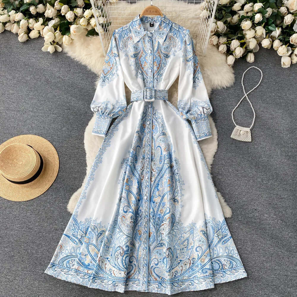 Emilia | Damen Elegantes Gürtel Abendkleid | Maxi