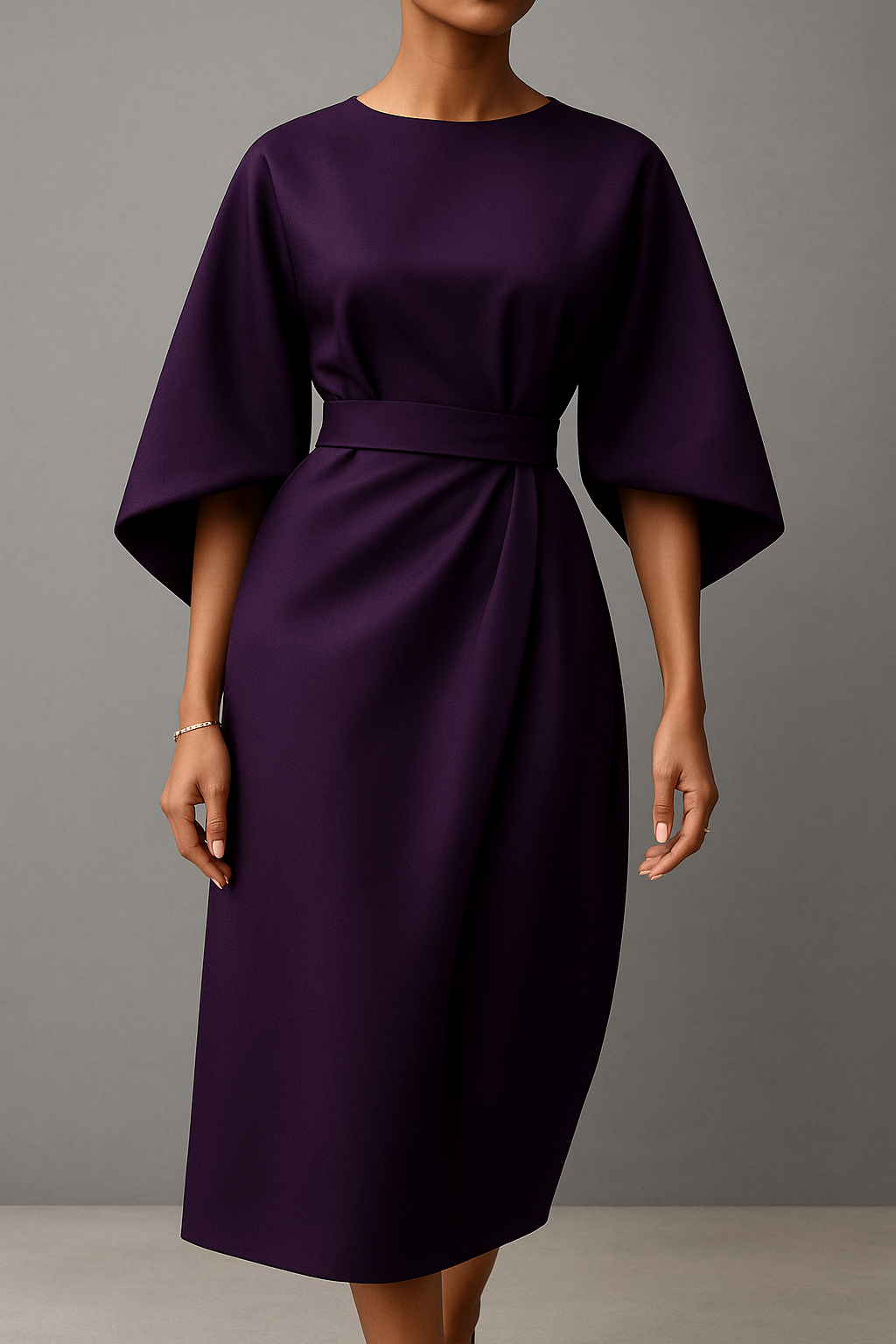 Greta | Damen Elegant Tailliert Midikleid | Midi