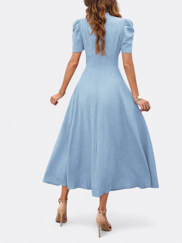 Helena | Damen Elegantes V-Ausschnitt Kleid | Midi