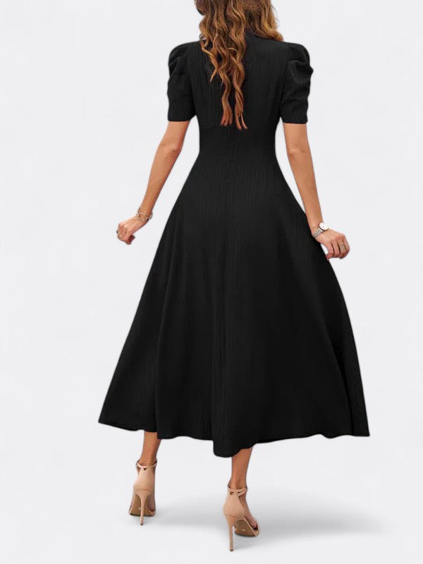 Helena | Damen Elegantes V-Ausschnitt Kleid | Midi