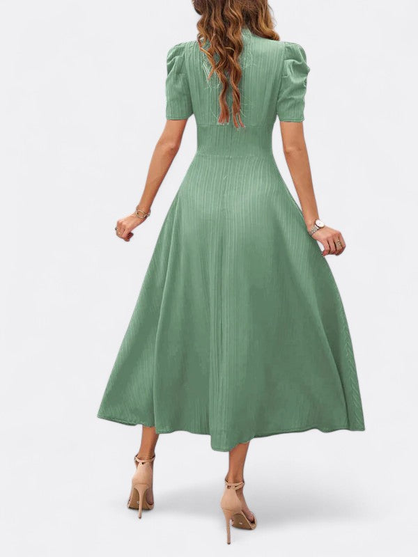 Helena | Damen Elegantes V-Ausschnitt Kleid | Midi