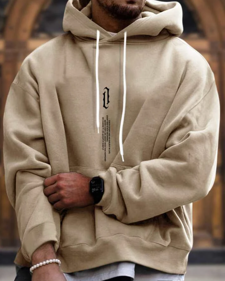Herren Oversize Hoodie Mit Frontprint | Streetwear