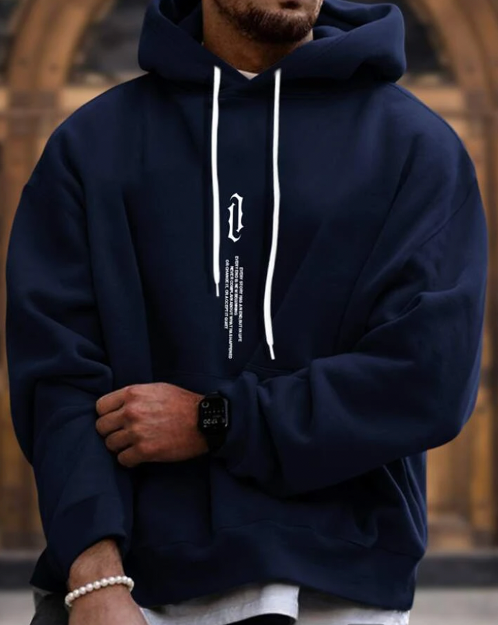 Herren Oversize Hoodie Mit Frontprint | Streetwear