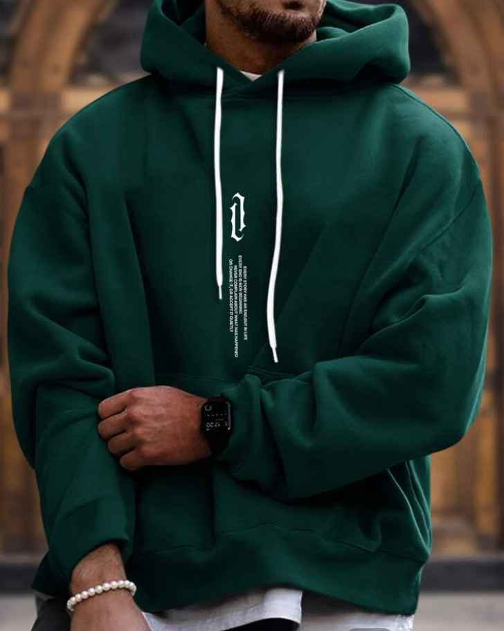 Herren Oversize Hoodie Mit Frontprint | Streetwear