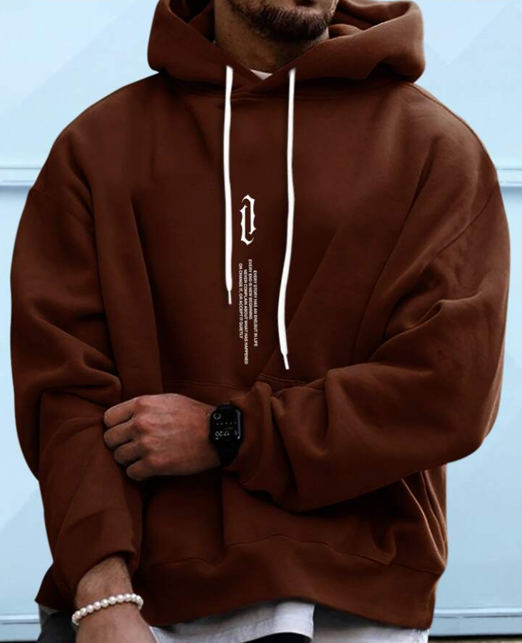 Herren Oversize Hoodie Mit Frontprint | Streetwear