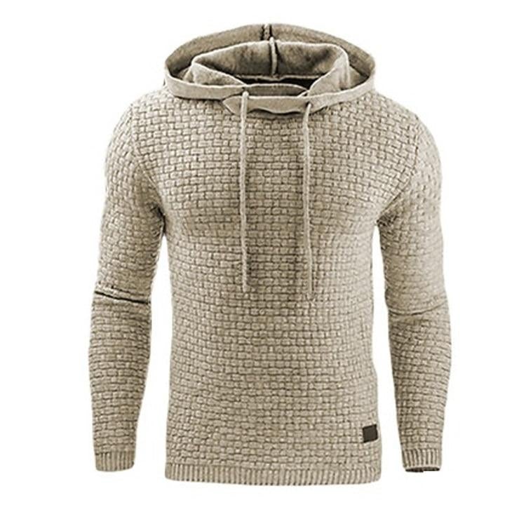 Herren Strick Hoodie Mit Strukturmuster | Schmaler Schnitt