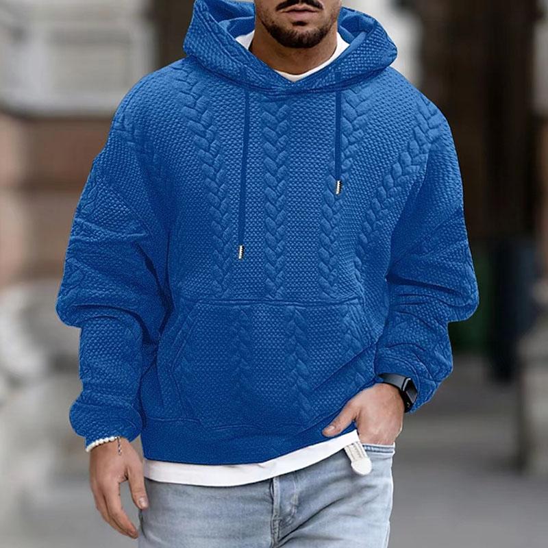 Herren-Strickhoodie Mit Zopfmuster | Oversize