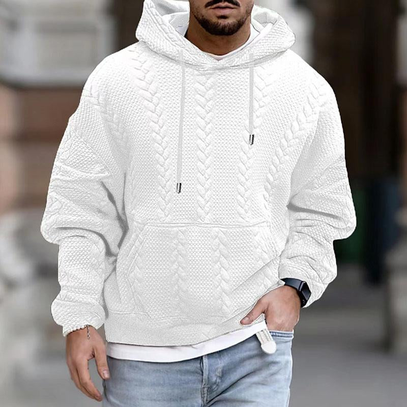 Herren-Strickhoodie Mit Zopfmuster | Oversize
