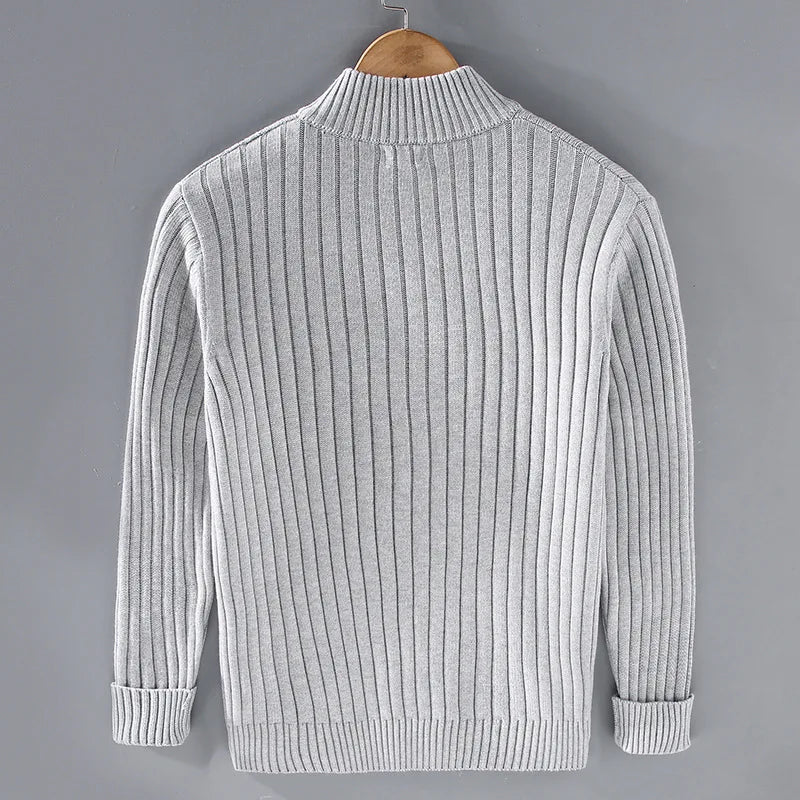 Herren Strickjacke Gerippt Mit Reißverschluss | Warm