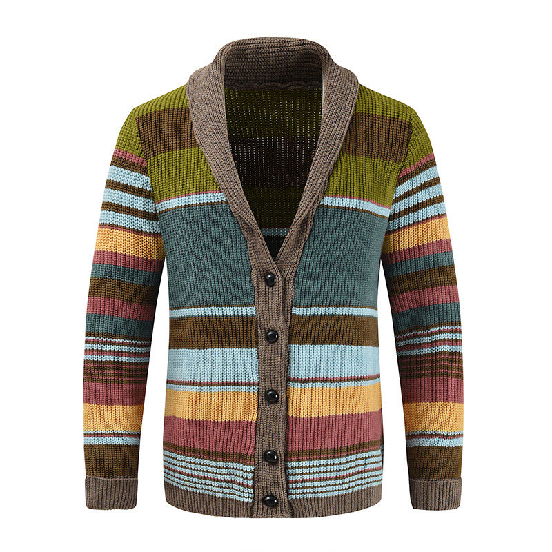 Herren Strickjacke Mit Streifen | Strick