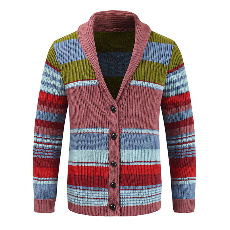 Herren Strickjacke Mit Streifen | Strick
