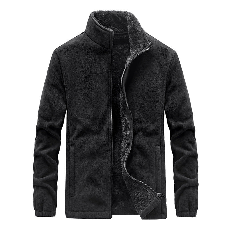 Herren Winter Fleecejacke Mit Stehkragen & Taschen | Warm