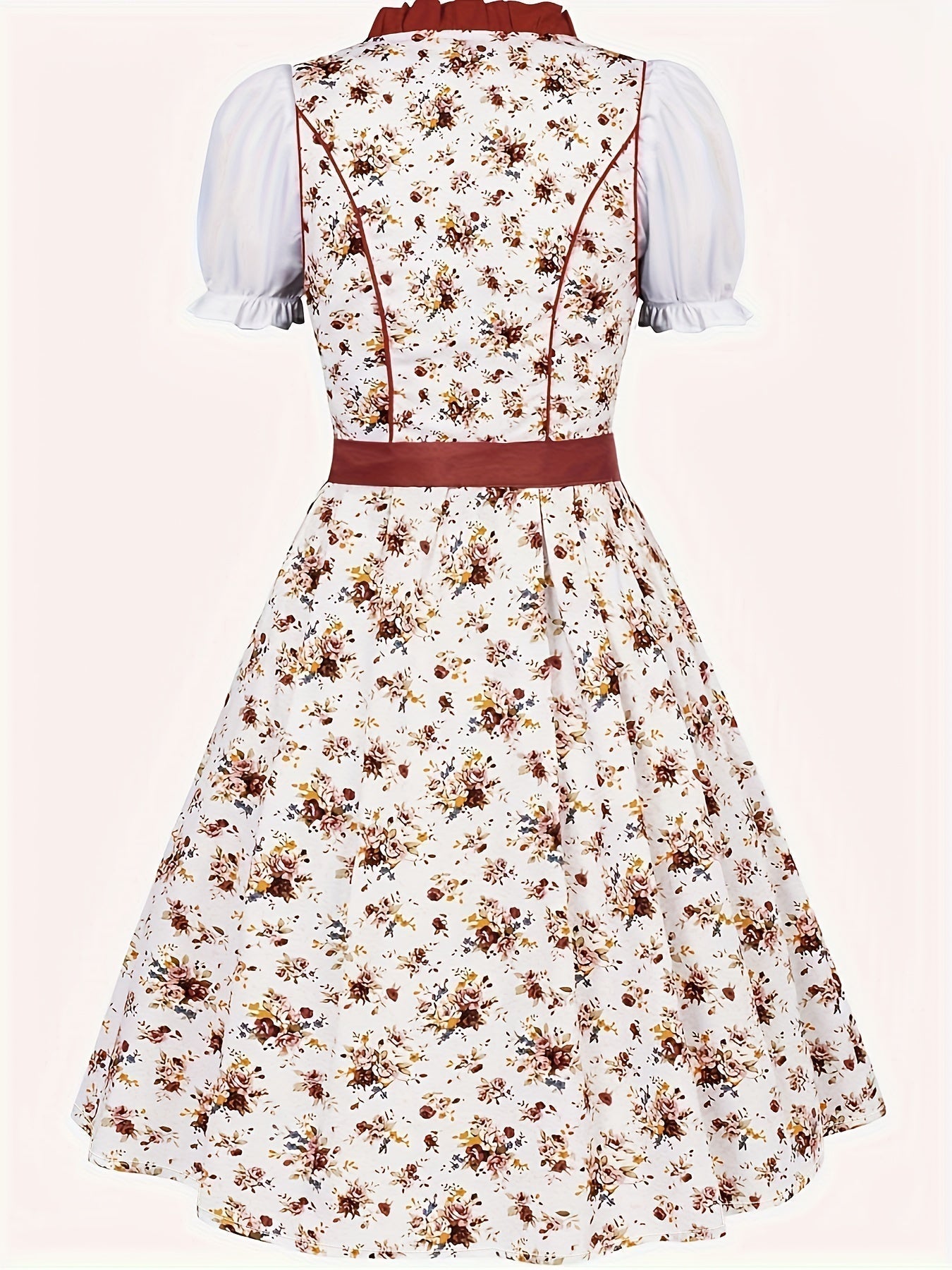 Oktoberfest Damen Dirndl Mit Blumenmuster Und Schürze | Mini