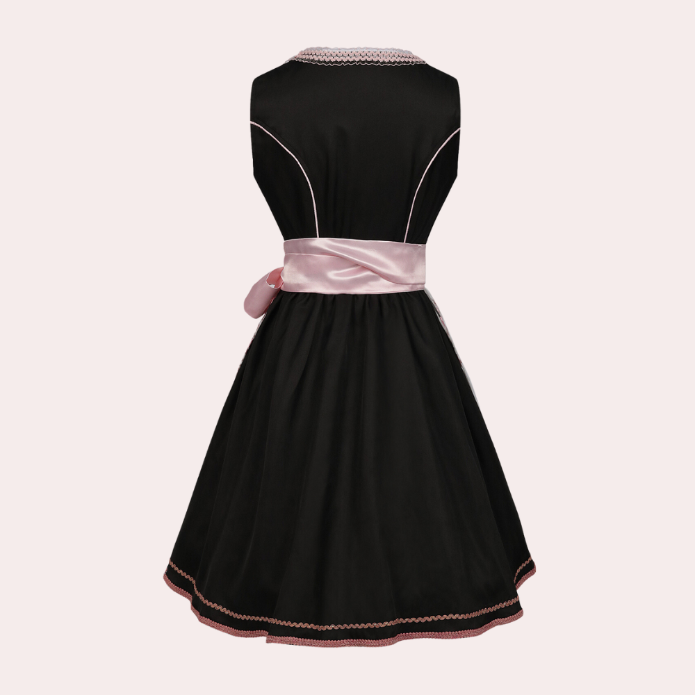 Oktoberfest Damen Dirndl Mit Schürze Und Blumenmuster | Midi