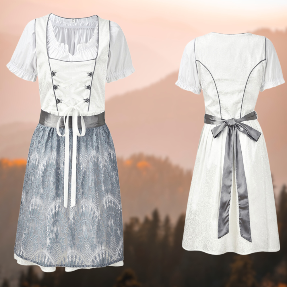 Oktoberfest Damen Dirndl Mit Schürze Und Brokatmuster | Tracht