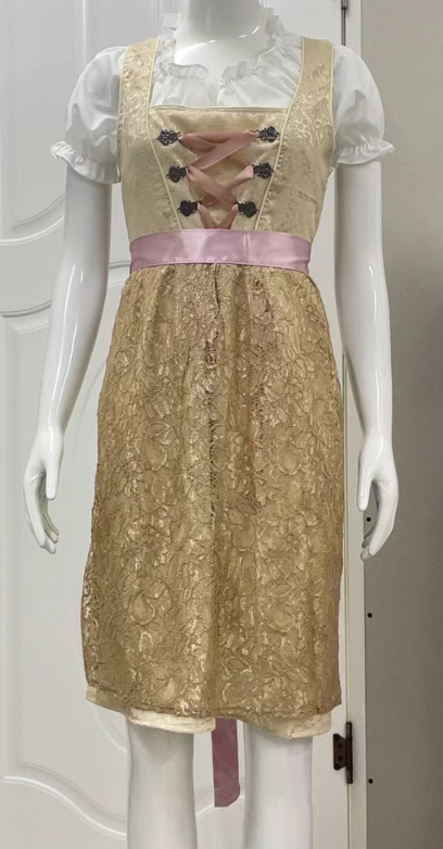 Oktoberfest Damen Dirndl Mit Schürze Und Brokatmuster | Tracht