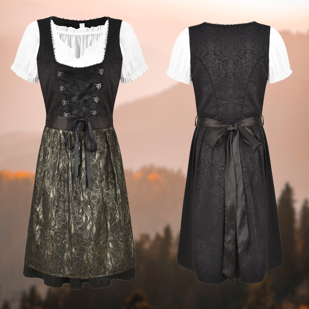 Oktoberfest Damen Dirndl Mit Schürze Und Brokatmuster | Tracht