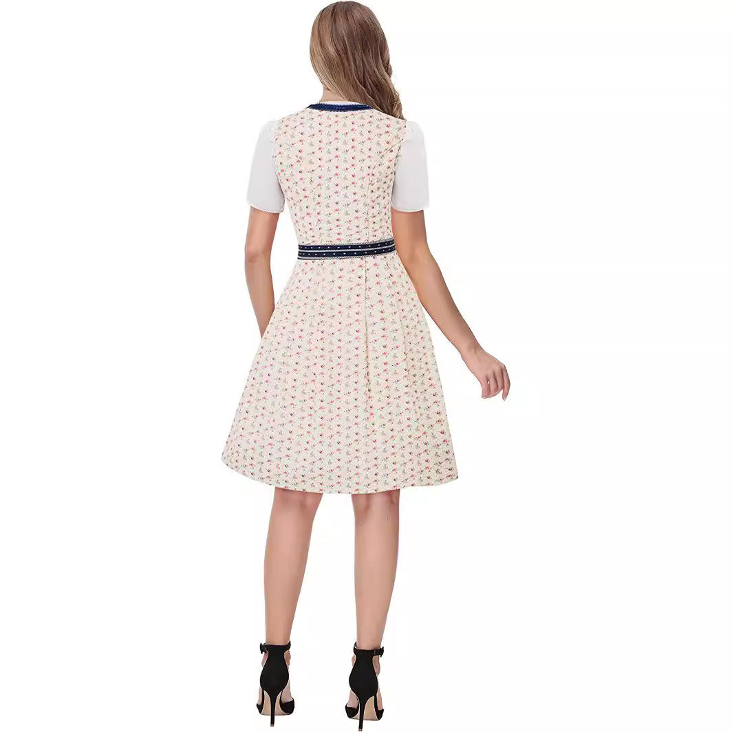 Oktoberfest Damen Dirndl Mit Schürze Und Muster | Tracht