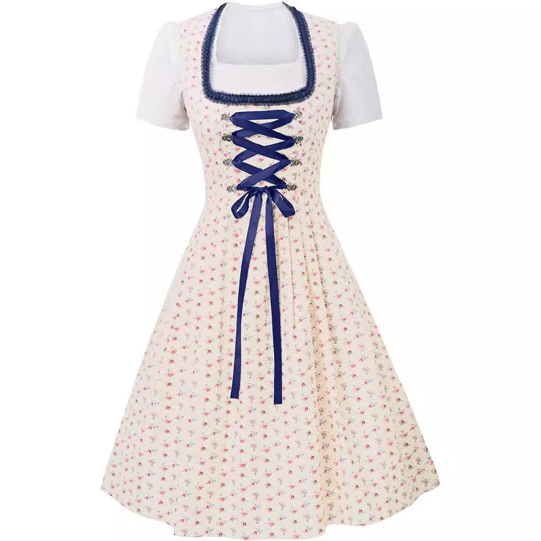 Oktoberfest Damen Dirndl Mit Schürze Und Muster | Tracht