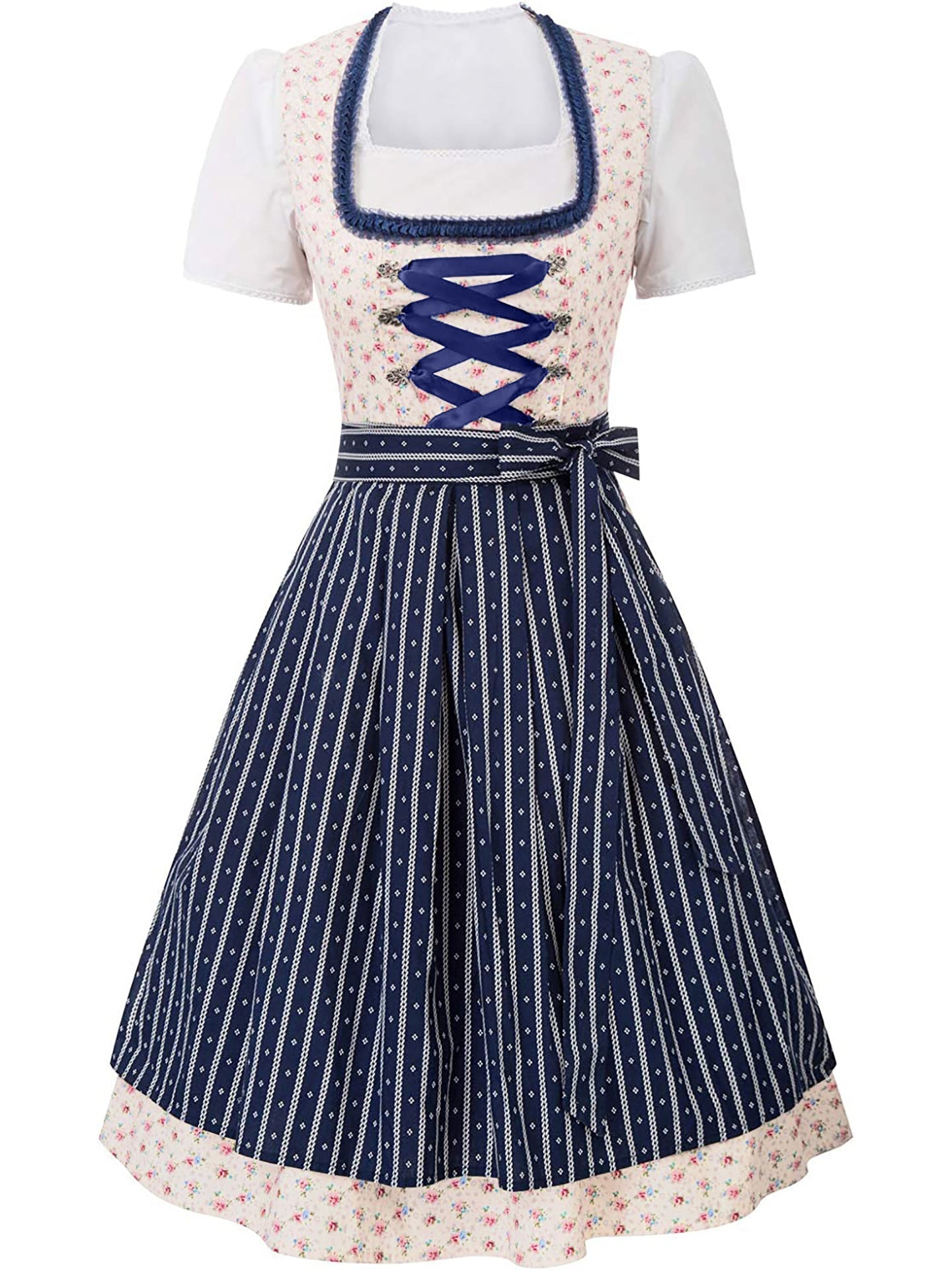 Oktoberfest Damen Dirndl Mit Schürze Und Muster | Tracht