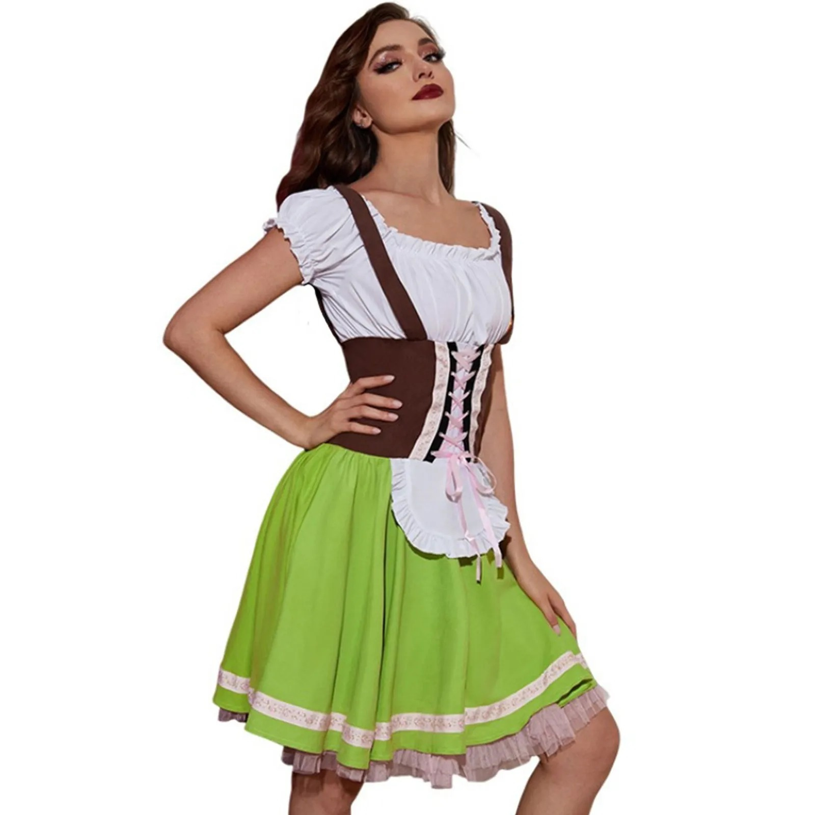 Oktoberfest Damen Dirndl Mit Schürze Und Schnürung | Mini