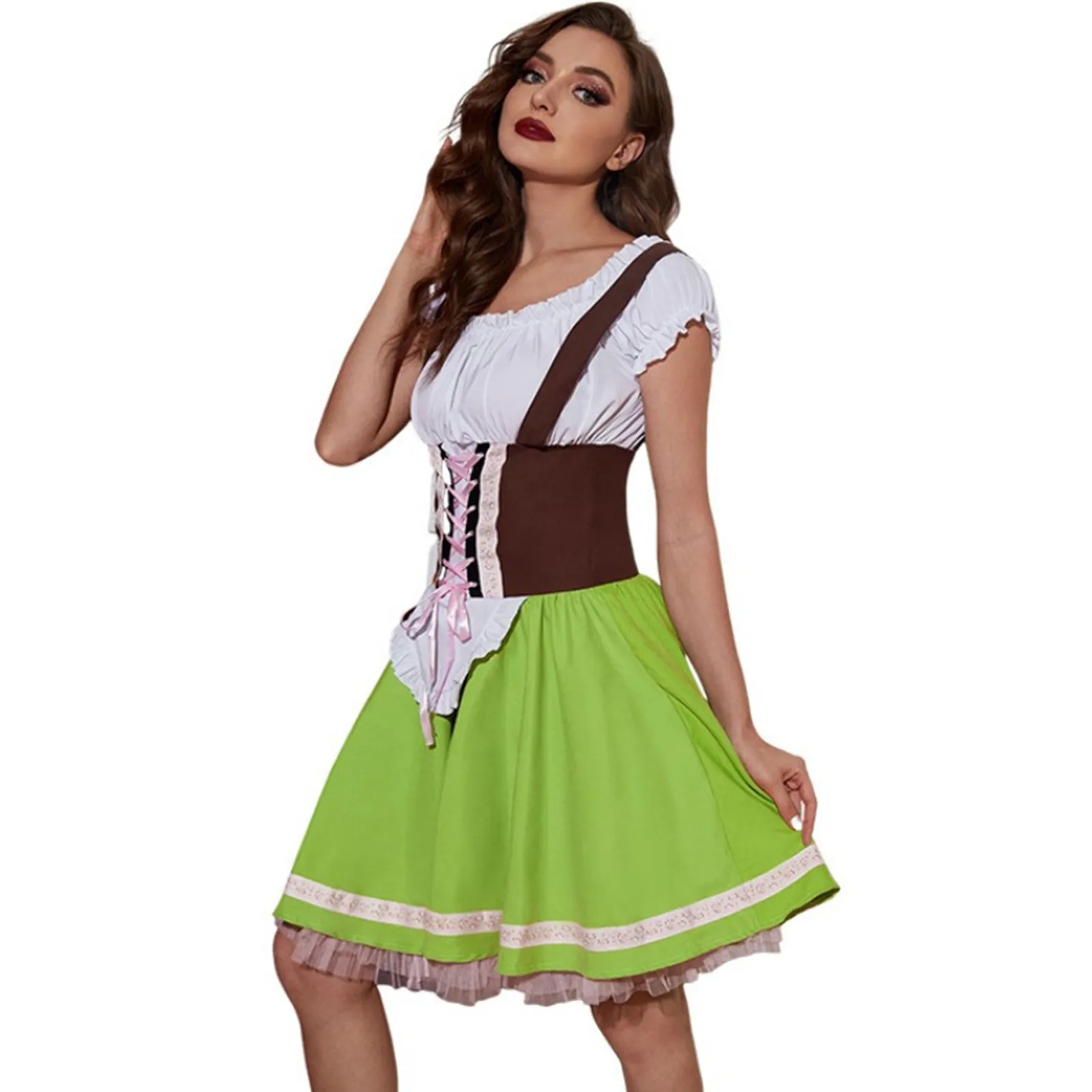 Oktoberfest Damen Dirndl Mit Schürze Und Schnürung | Mini