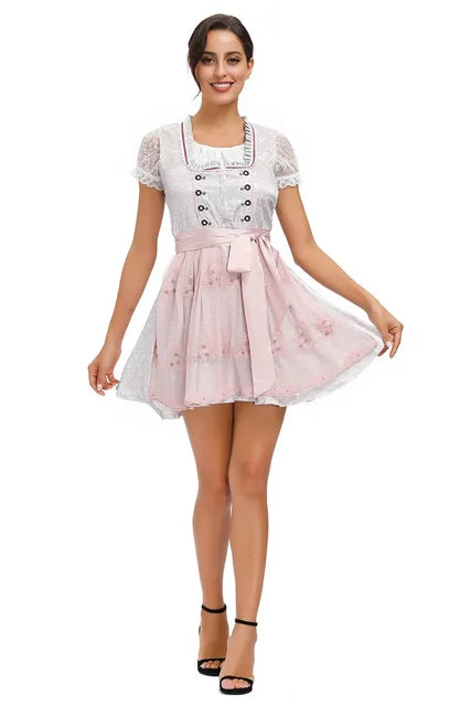 Oktoberfest Damen Dirndl Mit Schürze Und Spitze | Kurz