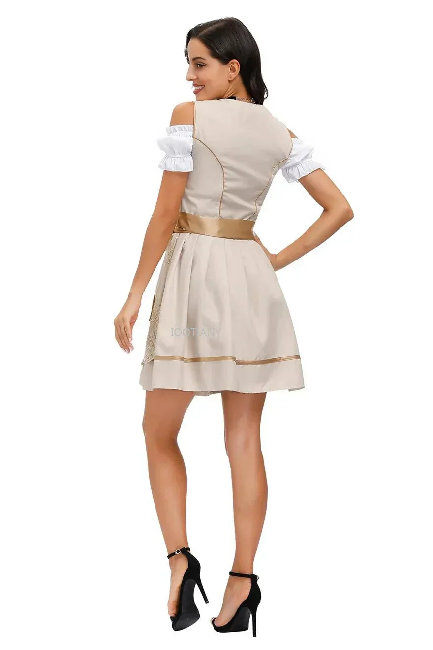 Oktoberfest Damen Dirndl Mit Schürze Und Spitze | Kurz