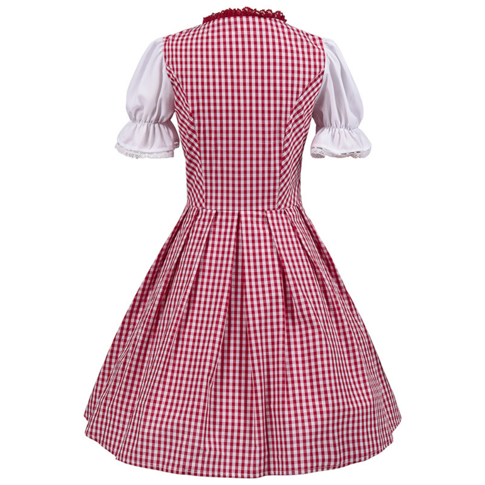 Oktoberfest Damen Kleid Kariert Mit Schürze | Dirndl