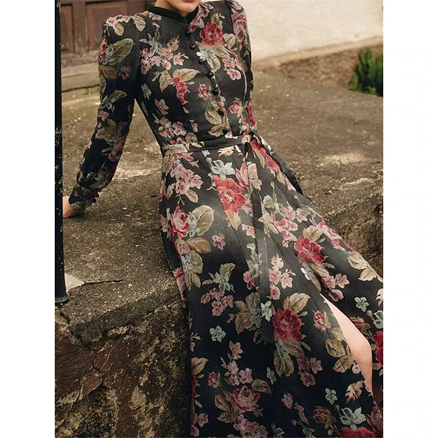 Oktoberfest Dirndl Kleid Für Damen Mit Blumenmuster Und Schärpe | Festlich