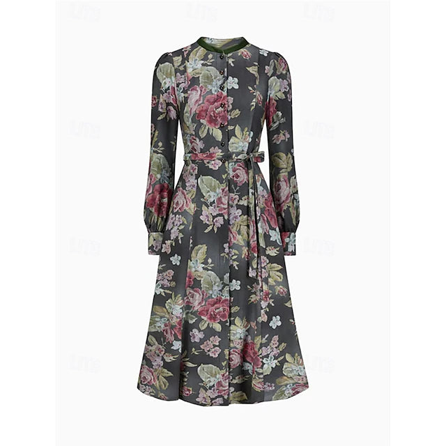 Oktoberfest Dirndl Kleid Für Damen Mit Blumenmuster Und Schärpe | Festlich