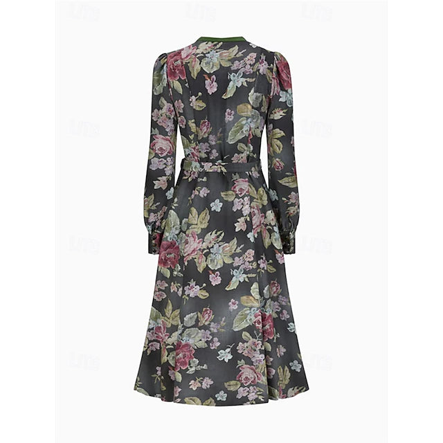 Oktoberfest Dirndl Kleid Für Damen Mit Blumenmuster Und Schärpe | Festlich