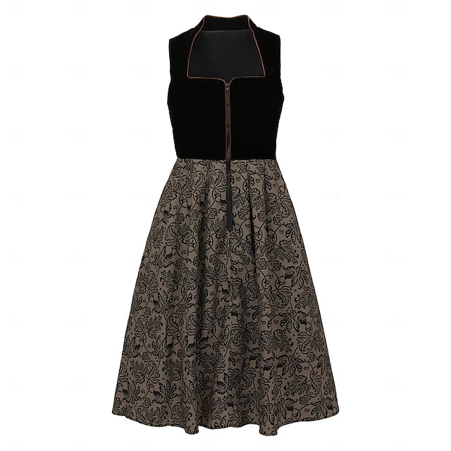 Oktoberfest Dirndl Kleid Für Damen Mit Schürze Und Musterrock | Festlich