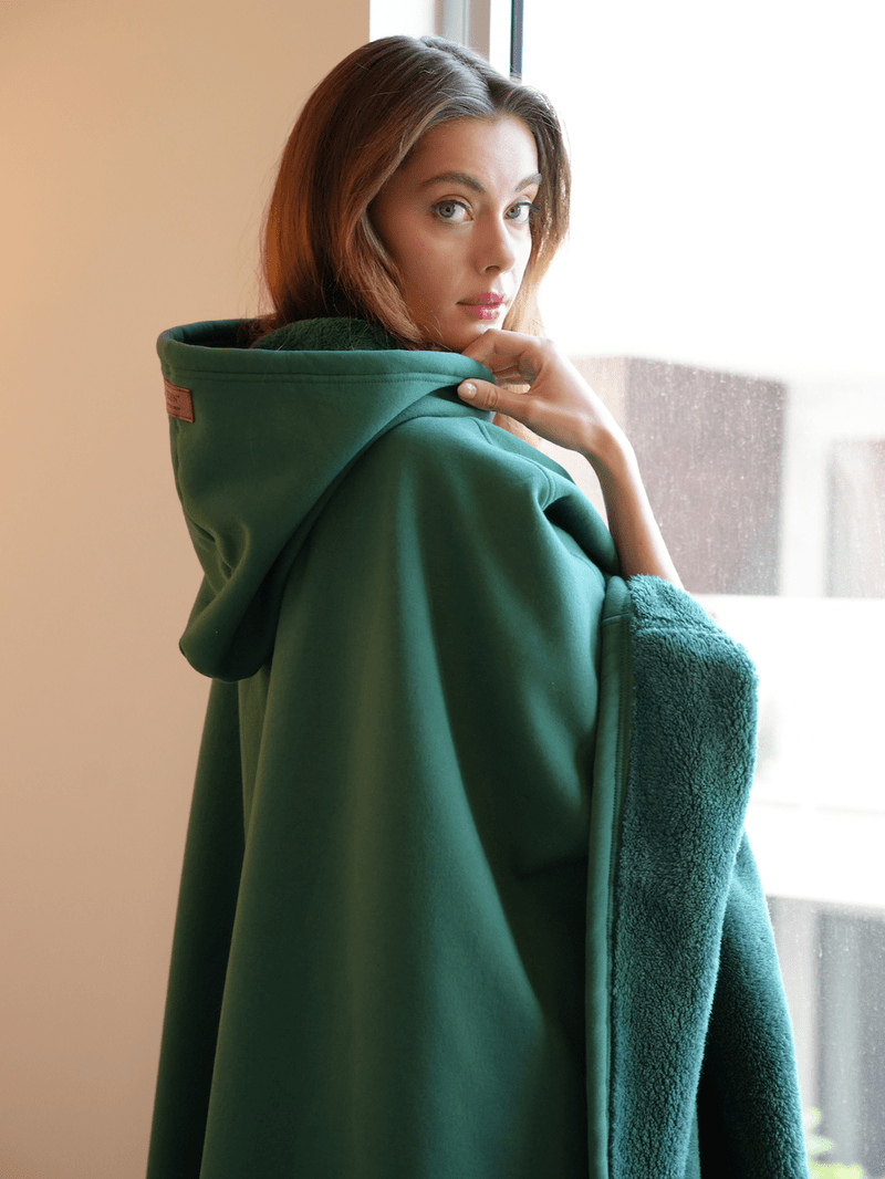 Unisex Poncho Mit Kapuze & Fleecefutter | Oversize
