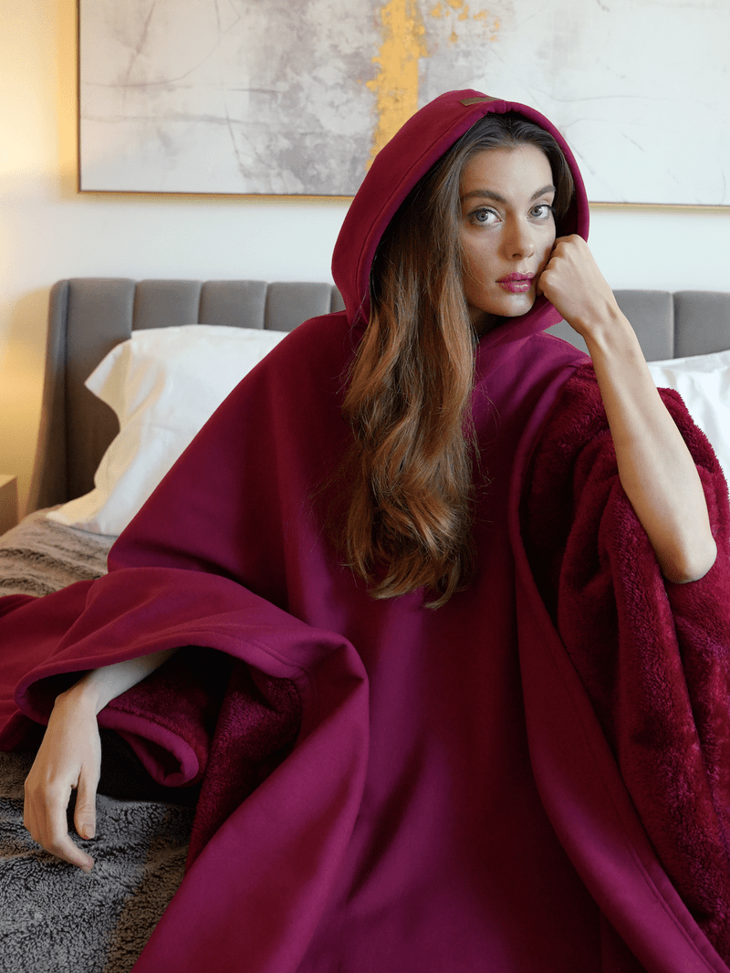 Unisex Poncho Mit Kapuze & Fleecefutter | Oversize
