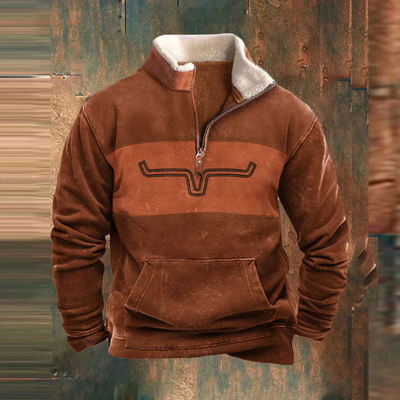 Winter Herren Fleece Winterjacke Mit Muster & Zipper | Warm