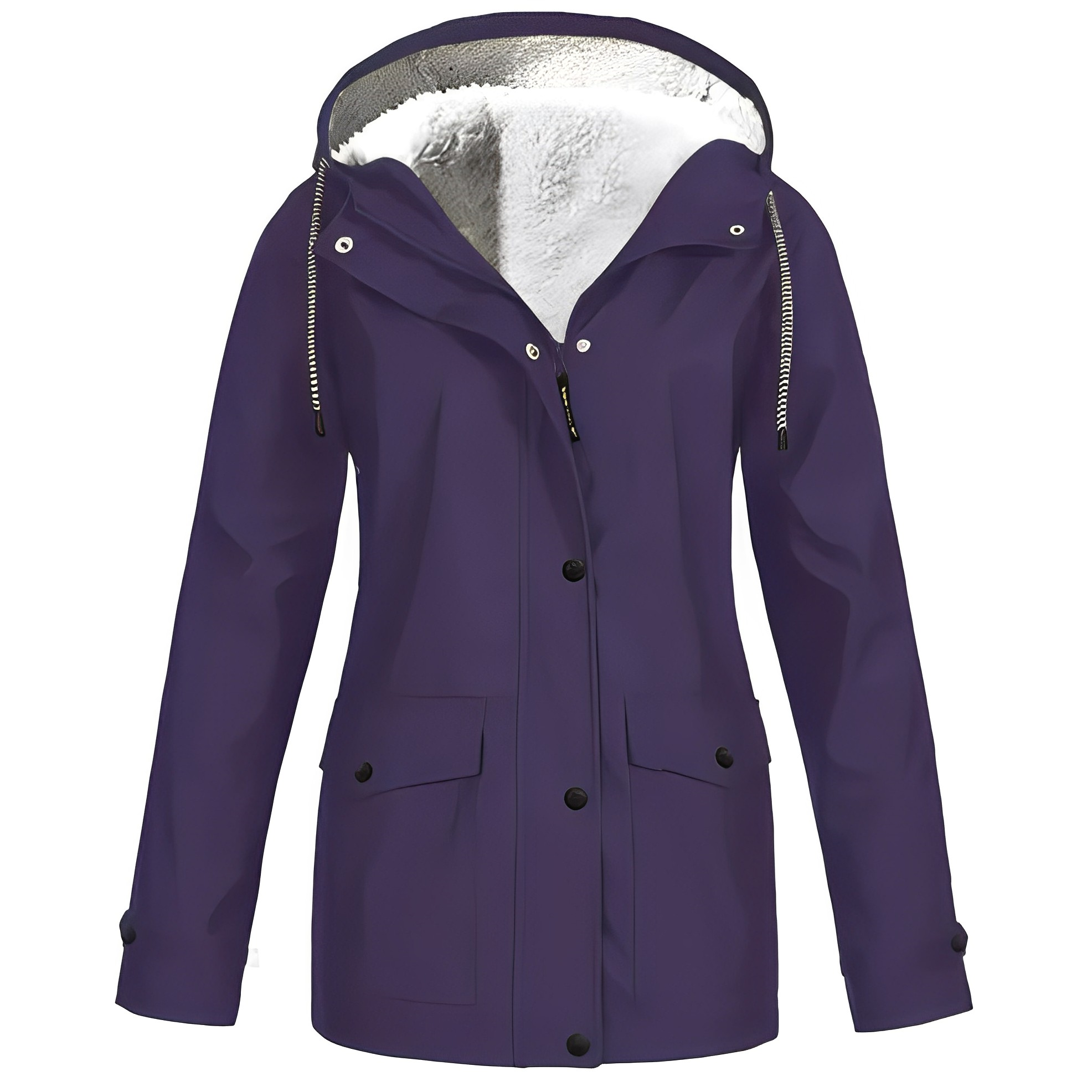 Winter Regenjacke Damen Mit Fleecefutter Und Kapuze | Warme