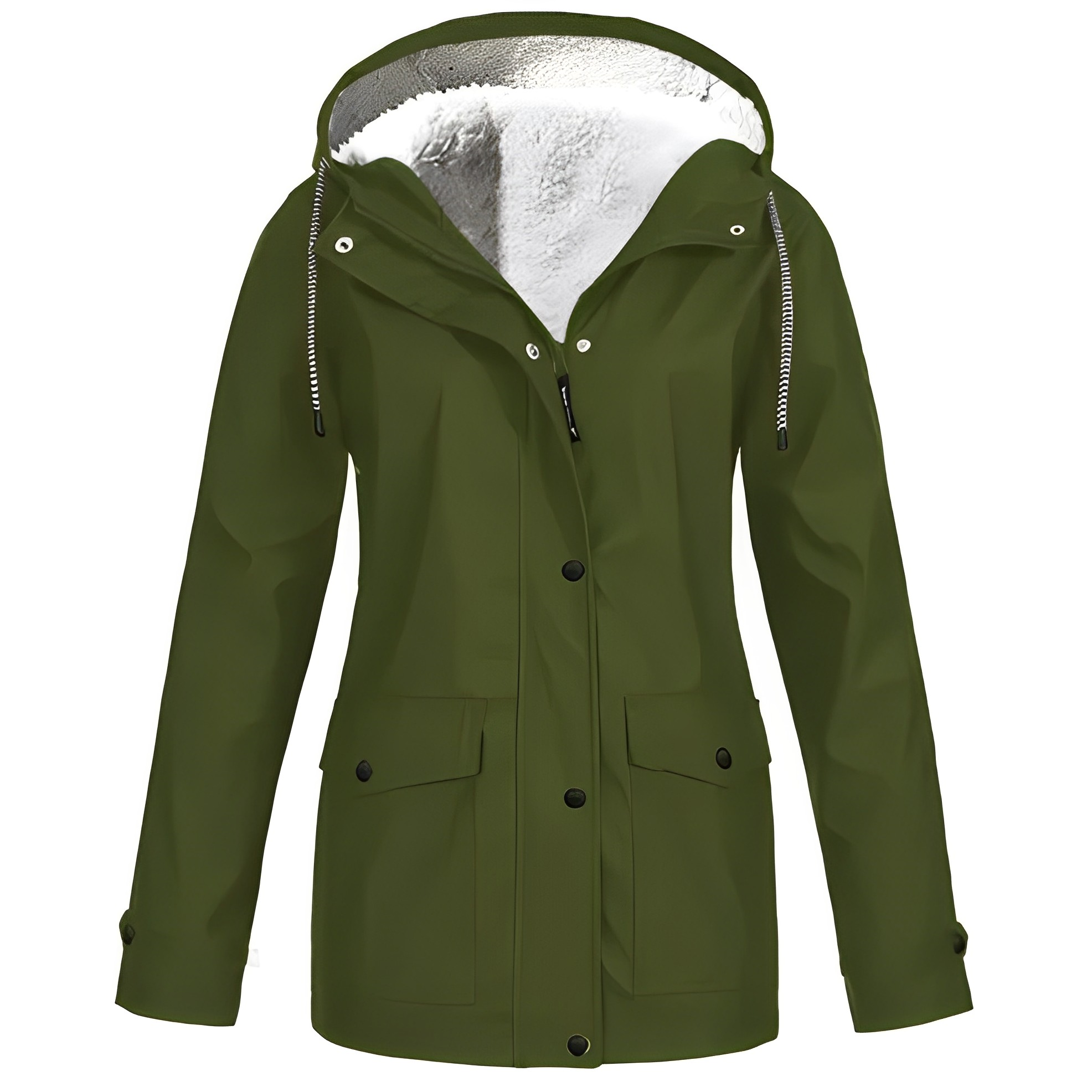 Winter Regenjacke Damen Mit Fleecefutter Und Kapuze | Warme