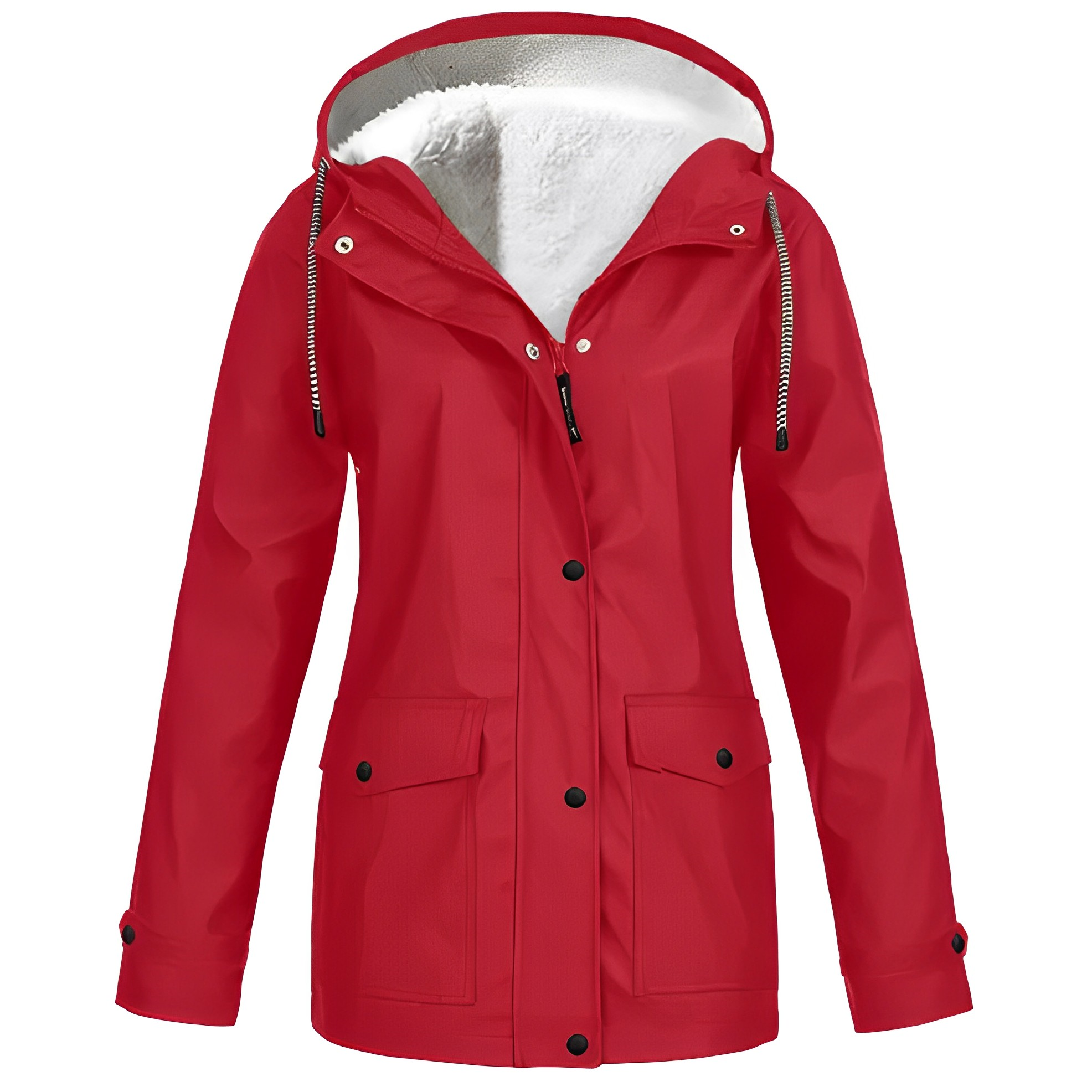Winter Regenjacke Damen Mit Fleecefutter Und Kapuze | Warme