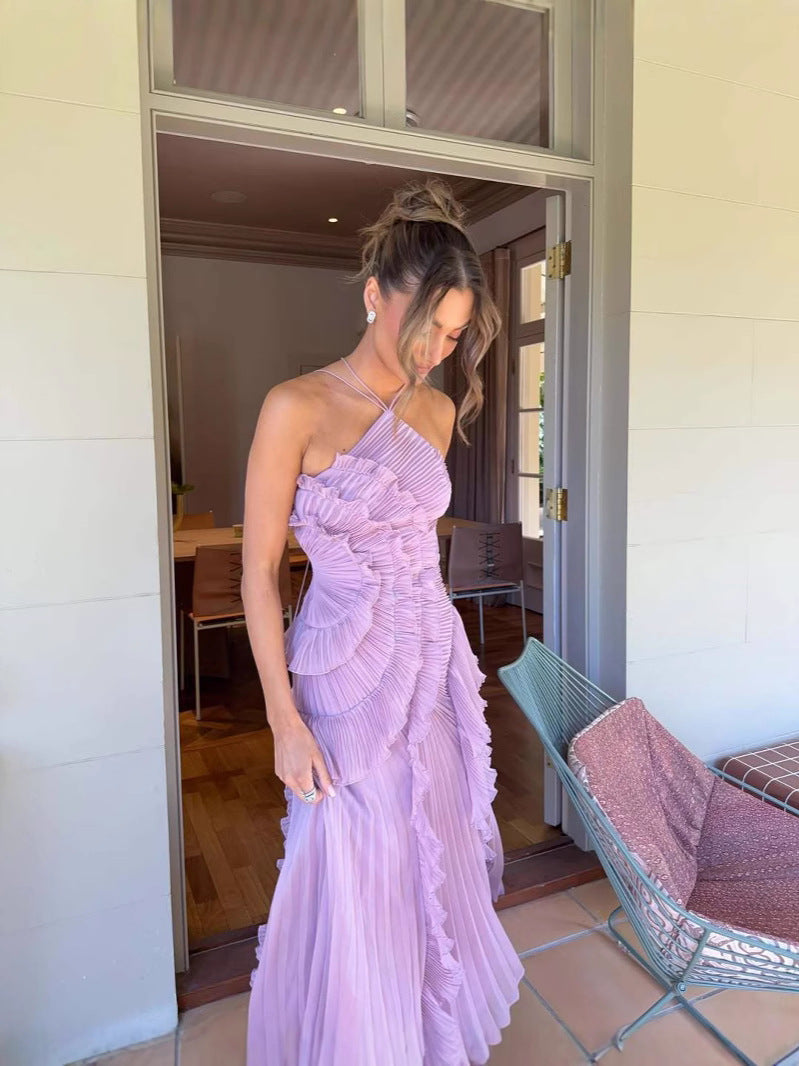Alenya | Damen Plissee Cocktailkleid | Maxi