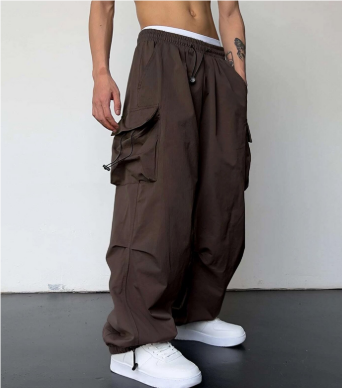 Cargo Baggy Hose Für Herren Mit Kordelzug Und Taschen | Leicht