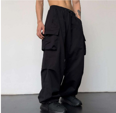 Cargo Baggy Hose Für Herren Mit Kordelzug Und Taschen | Leicht