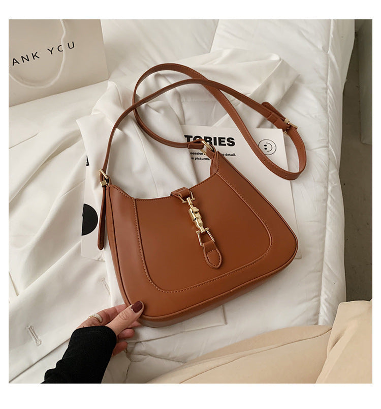 Damen Baguette Handtasche Mit Metallverschluss | Modern